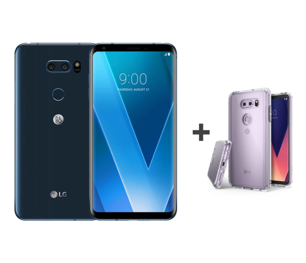 LG V30 niebieski + etui Ringke Fusion Crystal View - 454025 - zdjęcie